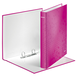 Ringbuch WOW A4 Überbreite 2Ringe Ringe-Ø25mm bis 250Blatt pink metallic Graupappe Leitz 4241-00-23 Produktbild