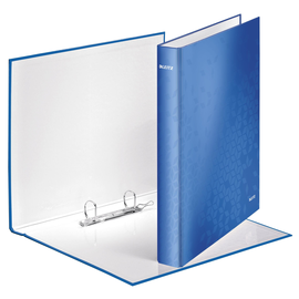 Ringbuch WOW A4 Überbreite 2Ringe Ringe-Ø25mm bis 250Blatt blau metallic Graupappe Leitz 4241-00-36 Produktbild