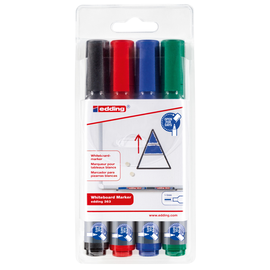 Whiteboardmarker 363/4S Etui 1-5mm Keilspitze sortiert trocken abwischbar Edding 4-363-4-2 (PACK=4 STÜCK) Produktbild