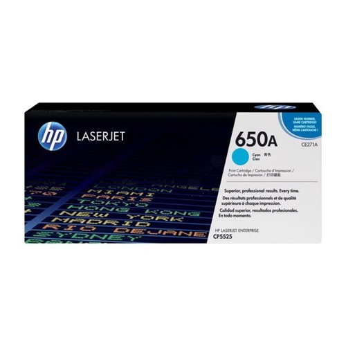 Toner 650A für HP Color Laserjet CP5525 15000 Seiten cyan HP CE271A Produktbild Front View L