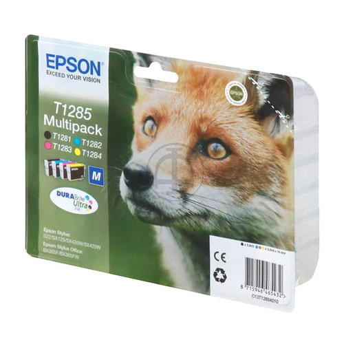Tintenpatrone T1285 für Epson S22/SX125/420W/BX305F Multipack Epson C13T12854 (ST=4 STÜCK) Produktbild Front View L