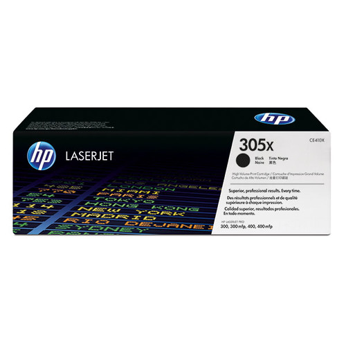 Toner 305X für HP Laserjet Pro 300/400 Color Serie 4000 Seiten schwarz HP CE410X Produktbild Front View L