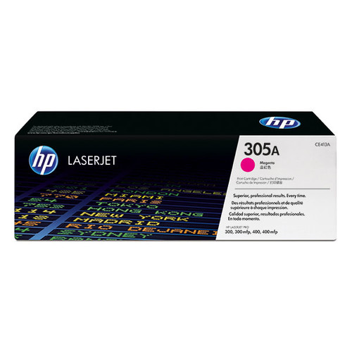 Toner 305A für HP Laserjet Pro 300/400 Color Serie 2600 Seiten magenta HP CE413A Produktbild Front View L