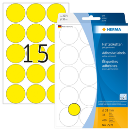 Markierungspunkte 32mm ø gelb Herma 2271 (PACK=480 STÜCK) Produktbild