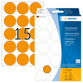 Markierungspunkte 32mm ø leuchtorange Herma 2274 (PACK=360 STÜCK) Produktbild