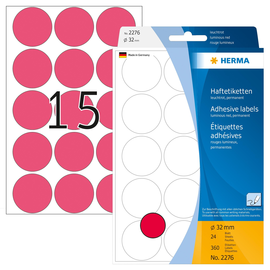 Markierungspunkte 32mm ø leuchtrot Herma 2276 (PACK=360 STÜCK) Produktbild