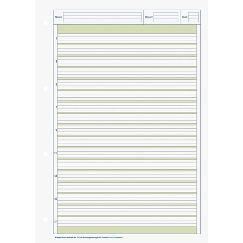 Arbeitsblock Original Kieser A4 Lin.2 50Blatt 80g holzfrei weiß 10-42942 Produktbild Additional View 1 L