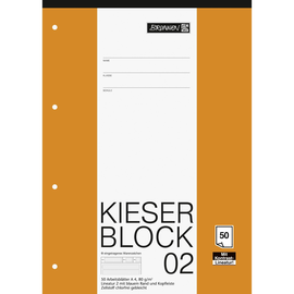 Arbeitsblock Original Kieser A4 Lin.2 50Blatt 80g holzfrei weiß 10-42942 Produktbild