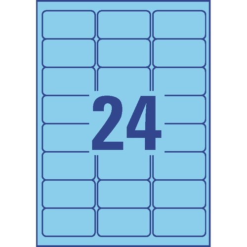 Etiketten Inkjet+Laser+Kopier 63,5x33,9mm auf A4 Bögen blau wiederablösbar Zweckform L6032-20 (PACK=480 STÜCK) Produktbild Additional View 2 L