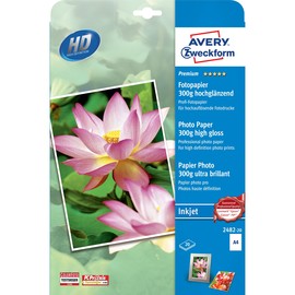Fotopapier Inkjet Premium A4 300g weiß high-glossy Zweckform 2482-20 (PACK=20 BLATT) Produktbild