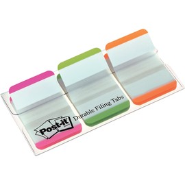 Haftstreifen Post-it Index Strong 25,4x38mm 3 Leuchtfarben transparent 3M 686L-PGO (PACK=3x 22 STÜCK) Produktbild