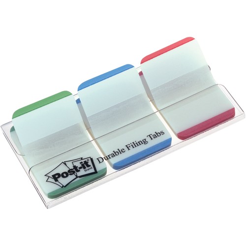 Haftstreifen Post-it Index Strong 25,4x38mm 3 Leuchtfarben transparent 3M 686L-GBR (PACK=3x 22 STÜCK) Produktbild