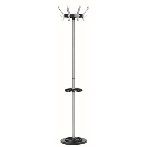 Garderobenständer CYPRES mit 8 Haken Höhe 170cm metallgrau Unilux 100340640 Produktbild Front View L