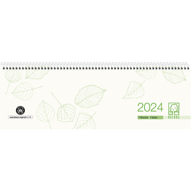 Querkalender 2026 30x10cm 1Woche/1Seite grau/grün Spiralbindung UWS Zettler 146-0700 Produktbild