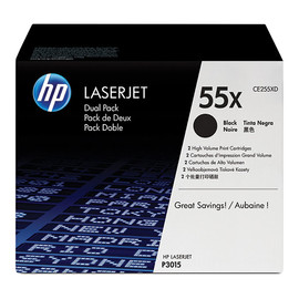 Toner 55XD Doppelpack für Laserjet P3010/P3015 2x12500Seiten HP CE255XD (PACK=2 STÜCK) Produktbild