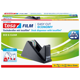 Tischabroller Easy Cut + 1Rolle EcoClear füllbar bis 19mm x 33m schwarz Tesa 59327-00000 Produktbild