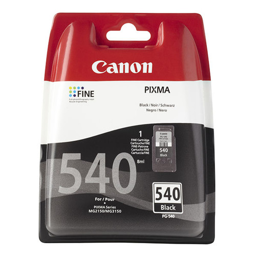Canon Ink Cart. PG-540 für MG2150/MG2250/MG3150/MG3250/ MG4250/MX375/MX435/MX515 black Produktbild Front View L