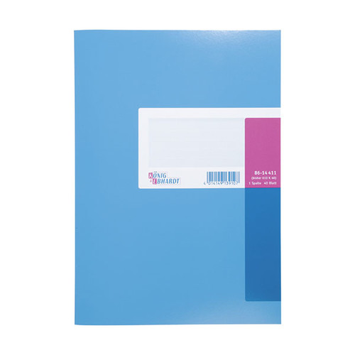 Spaltenbuch 1Spalte ohne Kopfleiste A4 40Blatt hellblau/magenta hochglanz Karton König & Ebhard 89-14411 Produktbild