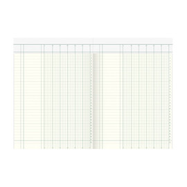 Spaltenbuch 6Spalten mit Kopfleiste 21,6x30,4cm 40Blatt orangeroter Efalin- Umschlag König & Ebhardt 86-11061 Produktbild