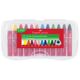 Wachsmalkreide JUMBO Kunststoffetui sortiert Faber Castell 120011 (PACK=12 STÜCK) Produktbild