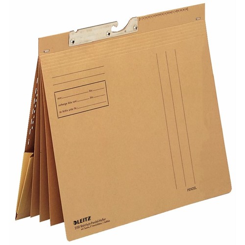 Pendel Mehrfachhefter kaufmännische Heftung 250g braun Natron-Karton Leitz 2183-00-00 Produktbild Front View L