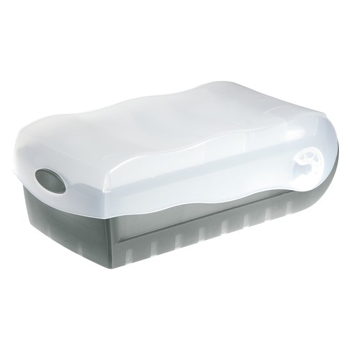 Karteibox Croco inkl. 5 Stützplatten und 100 Karten A7 121x246x85mm für 900Karten grau Kunststoff HAN 997-693 Produktbild Additional View 1 L