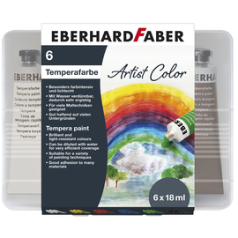 Temperafarbe farbig sortiert in Plastikbox Eberhard Faber 575505 (PACK=6x 18 MILLILITER) Produktbild