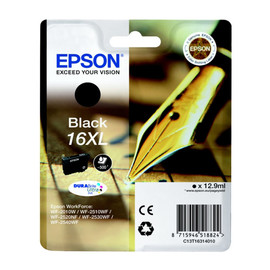 Tintenpatrone 16XL für Epson Workforce WF 2010 W 12,9ml schwarz Epson T163140 Produktbild