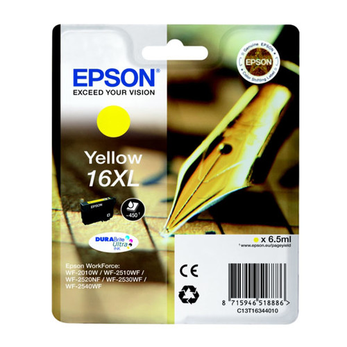 Tintenpatrone 16XL für Epson Workforce WF 2010 W 6,5ml yellow Epson T163440 Produktbild Front View L