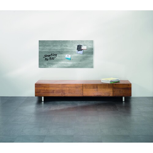 Glas-Magnetboard artverum 910x460x15mm Design Sichtbeton inkl. Magnete Sigel GL148 Produktbild Additional View 1 L