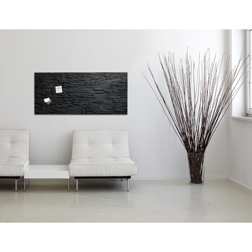 Glas-Magnetboard artverum 910x460x15mm Design Schiefer-Stone inkl. Magnete Sigel GL149 Produktbild Additional View 2 L