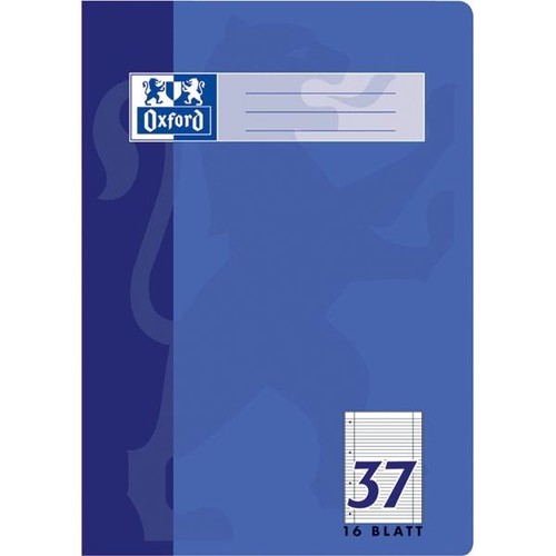 Heft Oxford perforiert 4-fach Lochung A4 Lineatur 37 liniert Rand links+rechts 16Blatt 90g Optik Paper 100050317 Produktbild Additional View 1 L