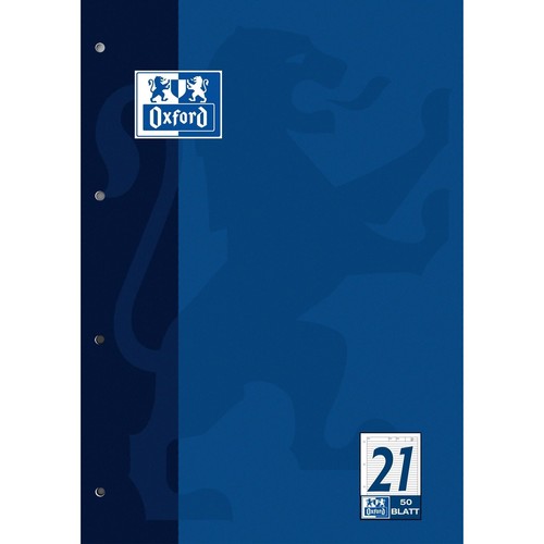 Arbeitsblock Oxford A4 liniert 50Blatt 90g Optik Paper weiß 100050343 Produktbild Front View L