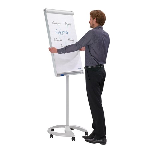 Flipchart-Tafel Mobil 67x95cm 10kg Rundfuß mit Rollen Franken FC81 Produktbild Additional View 1 L