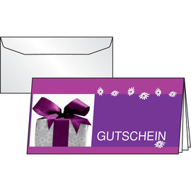 Gutscheinfaltkarten Inkjet+Laser+Kopier inkl. Umschläge DIN lang 220g+100g Sigel Excitement DC403 (PACK= JE 10 STÜCK) Produktbild