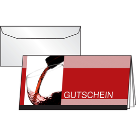 Gutscheinfaltkarten Inkjet+Laser+Kopier inkl. Umschläge DIN lang 220g+100g Vino Rosso Sigel DC404 (PACK= JE 10 STÜCK) Produktbild