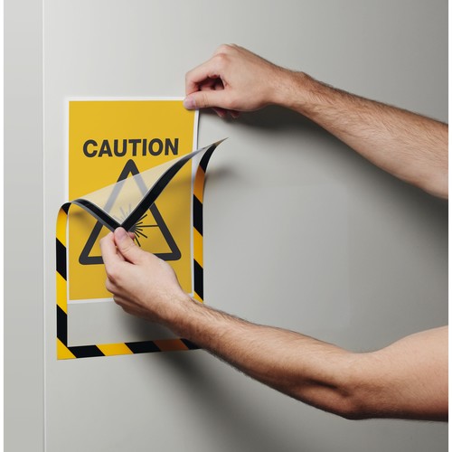 Magnetrahmen MAGNETIC SECURITY A4 gelb/schwarz magnetisch Durable 4945-130 (PACK=5 STÜCK) Produktbild Additional View 3 L
