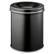 Papierkorb mit Flammenlöschkopf 15l schwarz Stahl Durable 3305-01 Produktbild