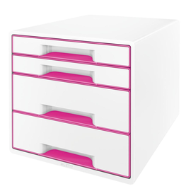 Schubladenboxen WOW Cube 4 Schübe 287x270x363mm perlweiß/pink metallic Kunstoff Leitz 5213-20-23 Produktbild