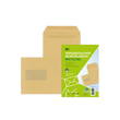 Versandtasche mit Fenster C5 162x229mm selbstklebend 90g braun Natron Recyclingmaterial (PACK=50 STÜCK) Produktbild