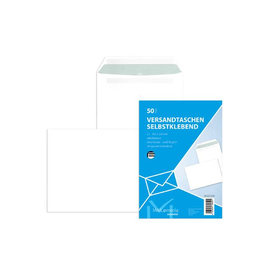 Versandtasche ohne Fenster C5 162x229mm selbstklebend 90g weiß Offset mit grauem Innendruck (PACK=50 STÜCK) Produktbild