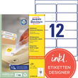 Etiketten Inkjet+Laser+Kopier 99,1x42,3mm auf A4 Bögen weiß wiederablösbar Zweckform L4743REV-100 (PACK=1200 STÜCK) Produktbild