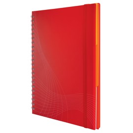 Spiralnotizbuch A4 kariert 90Blatt rot Kunststoff Zweckform 7035 Produktbild