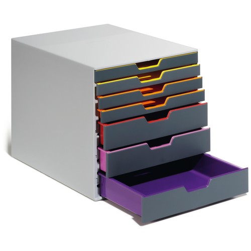 Schubladenbox Varicolor 7 Schübe 292x356x280mm grau Durable 7607-27 Produktbild Additional View 2 L