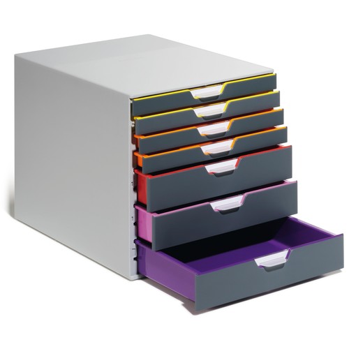 Schubladenbox Varicolor 7 Schübe 292x356x280mm grau Durable 7607-27 Produktbild Additional View 3 L