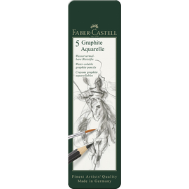 Aquarellstift GRAPHITE AQUARELLE Metalletui 5-teilig Faber Castell 117805 Produktbild