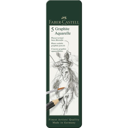 Aquarellstift GRAPHITE AQUARELLE Metalletui 5-teilig Faber Castell 117805 Produktbild