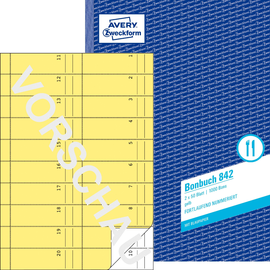 Bonbuch 1000 Abrisse A4 2x50Blatt gelb Zweckform 842 Produktbild