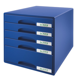 Schubladenboxen Plus 5 Schübe 287x270x363mm blau Kunstoff Leitz 5211-00-35 Produktbild