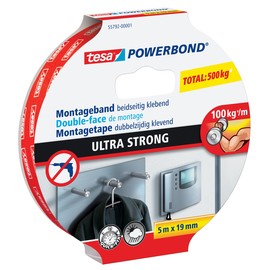 Powerbond Ultra 19mmx5m bis 10kg/10cm Haftkraft farblos Tesa 55792-00001-02 Produktbild